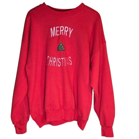 Hanes Other - Hanes L/XL Premium Weight Red Christmas Sweatshirt [0253]